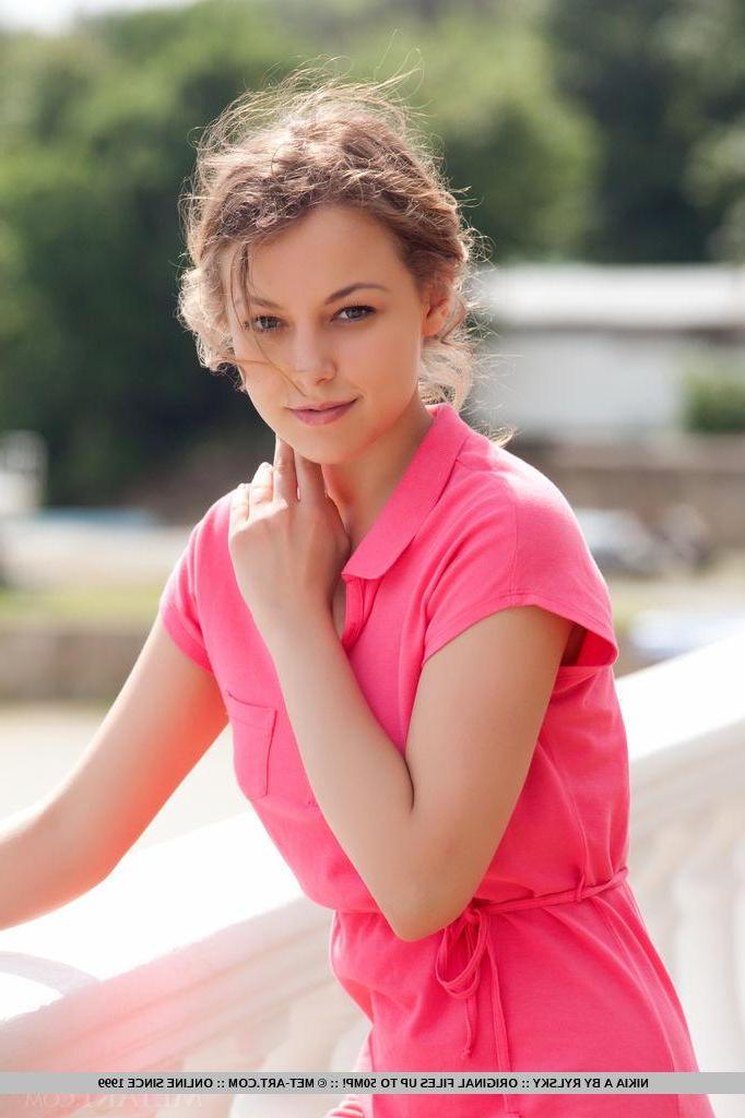 18P Teen hottie Nikia A has some fun by stripping naked outside