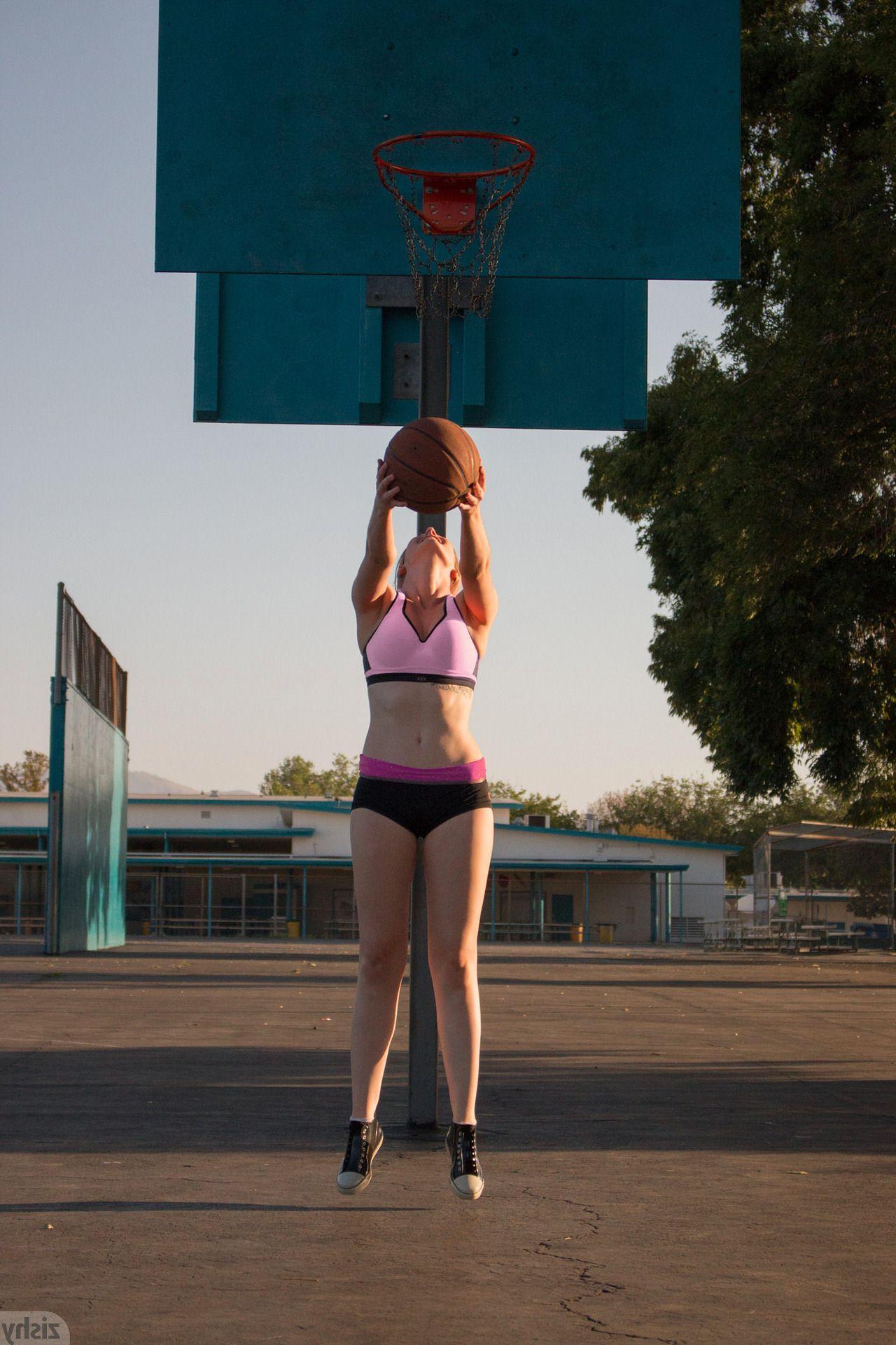 12P Blonde coed Summer Carter plays one sexy game of basket ball