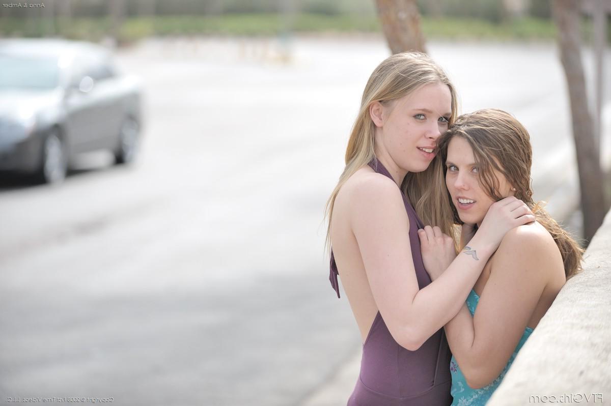 20P Pictures of two hot teens eating pussy in public