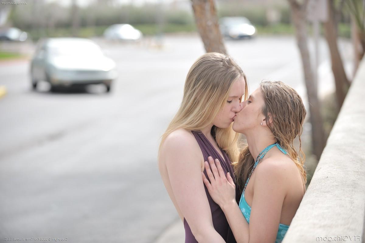 20P Pictures of two hot teens eating pussy in public