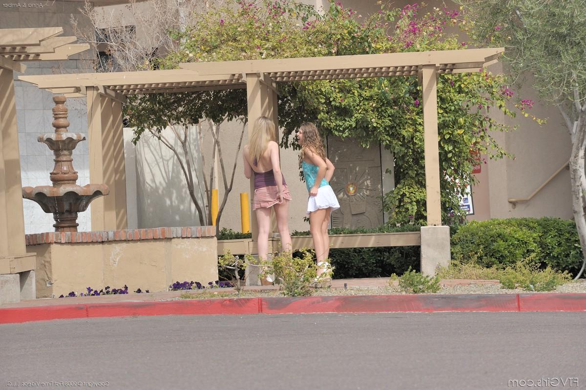 20P Pictures of two hot teens eating pussy in public
