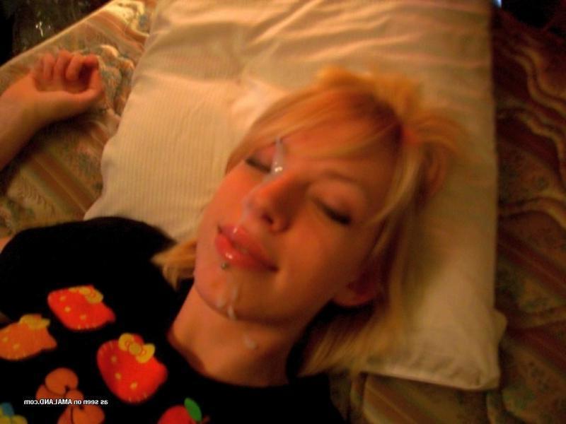 15P Pictures of a naughty blonde girlfriend sucking cock for a face full of cum