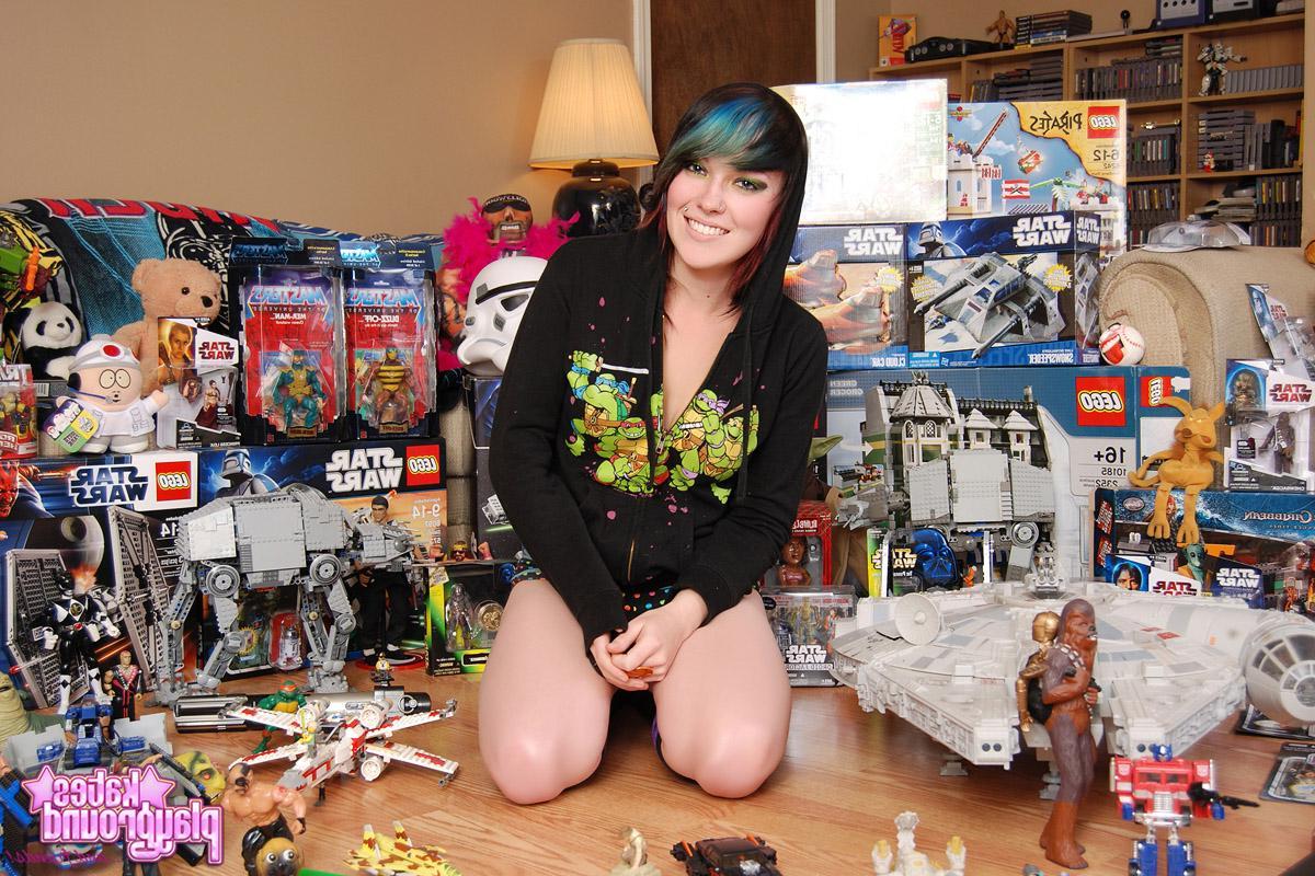 12P Sabrina shows off her toys while playing around with a bunch of Star Wars toys