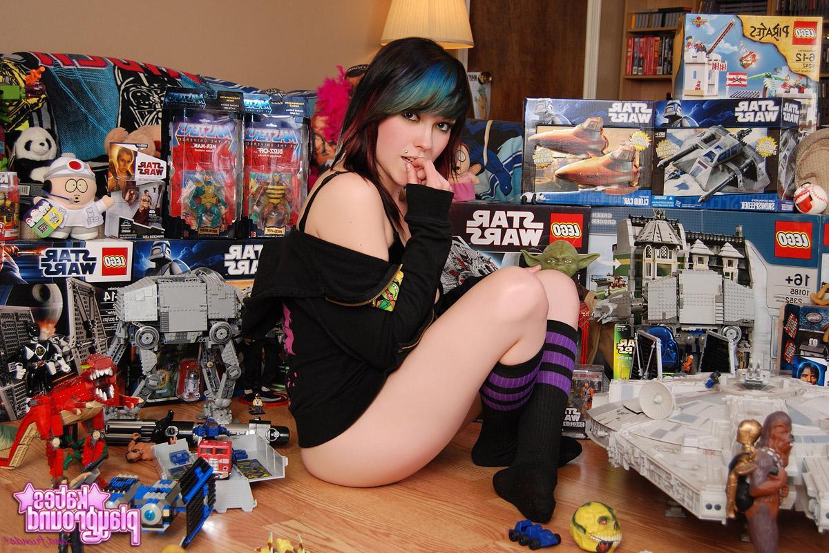 12P Sabrina shows off her toys while playing around with a bunch of Star Wars toys