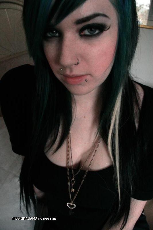 14P Collection of a kinky punk chick flashing her tits and ass