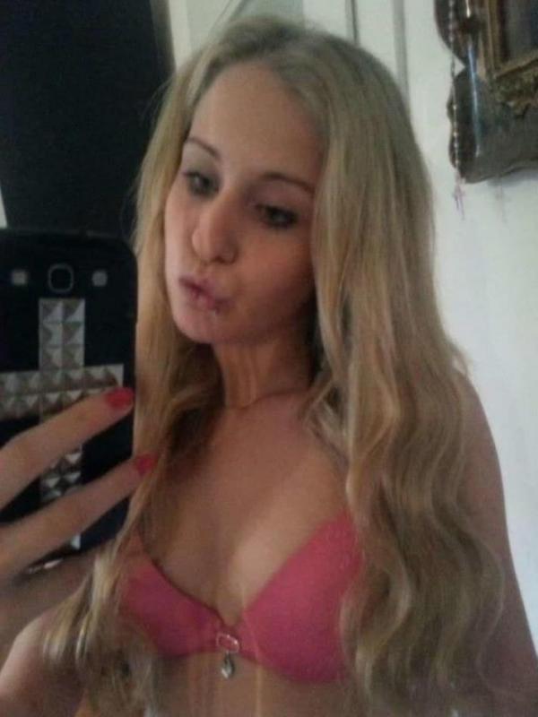 14P Hot blonde teen shows her tight figure in lingerie while posing