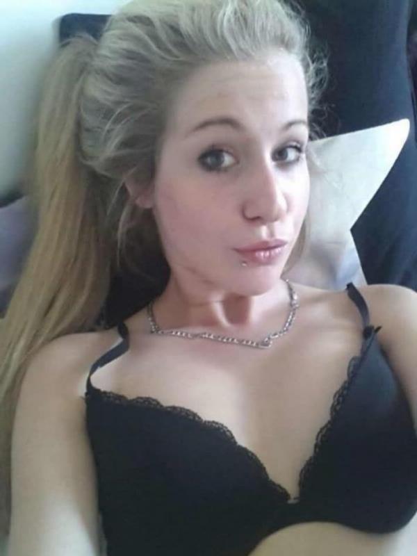 14P Hot blonde teen shows her tight figure in lingerie while posing