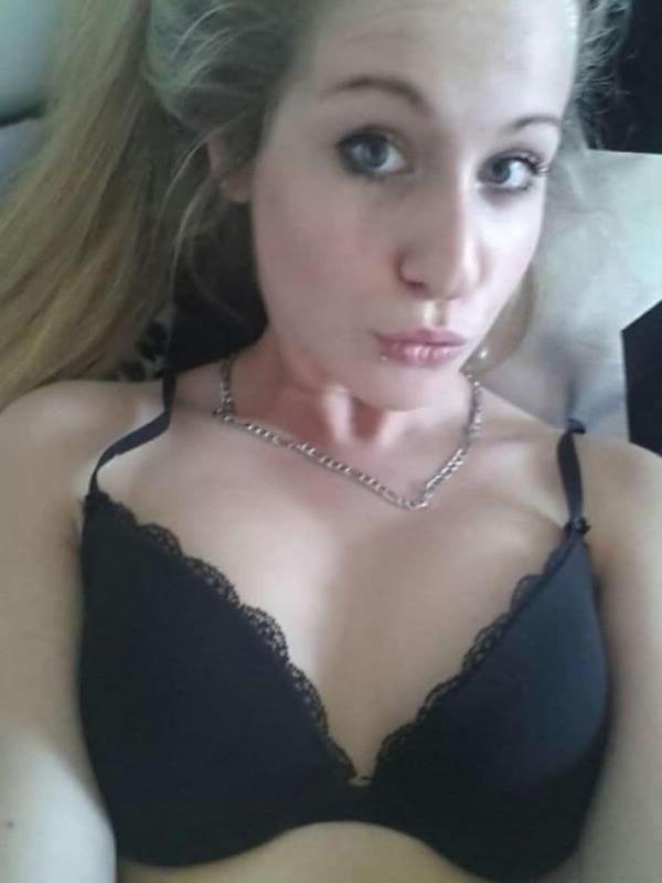 14P Hot blonde teen shows her tight figure in lingerie while posing