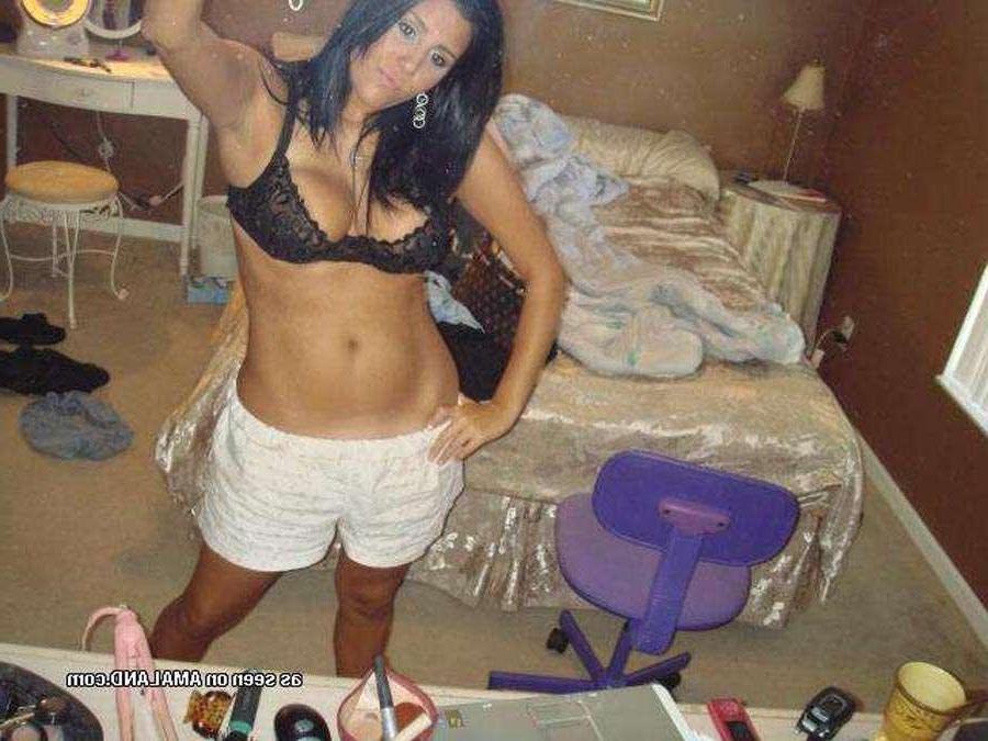 15P Brunette hottie self-shooting in see-through lingerie