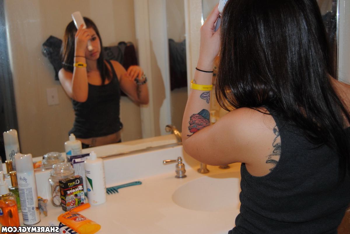 12P Perky girlfriend gets ready for school in a slutty little skirt