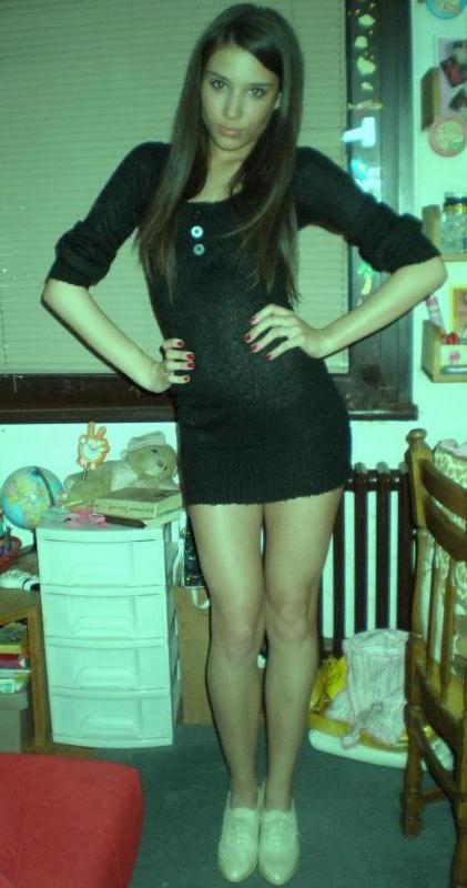 14P Gorgeous sexy honey displays her tight body in mini dresses