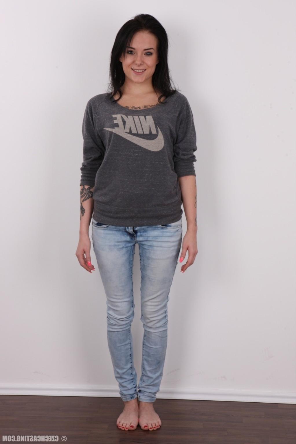17P Tattooed brunette poses in casting session