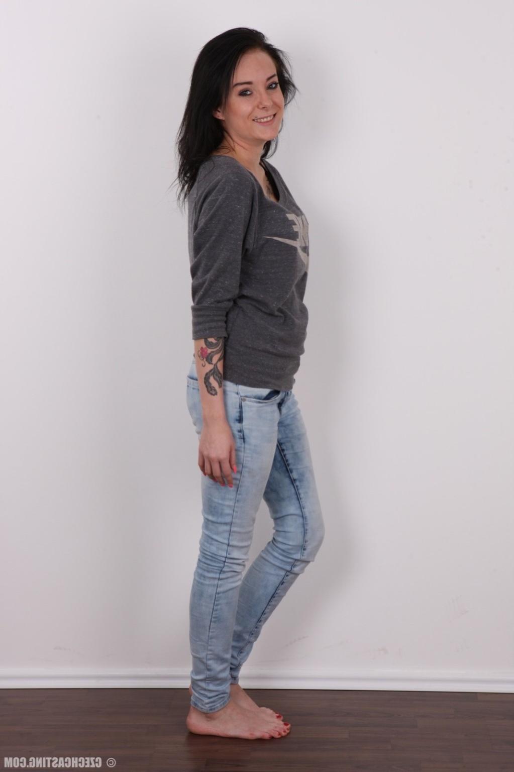 17P Tattooed brunette poses in casting session