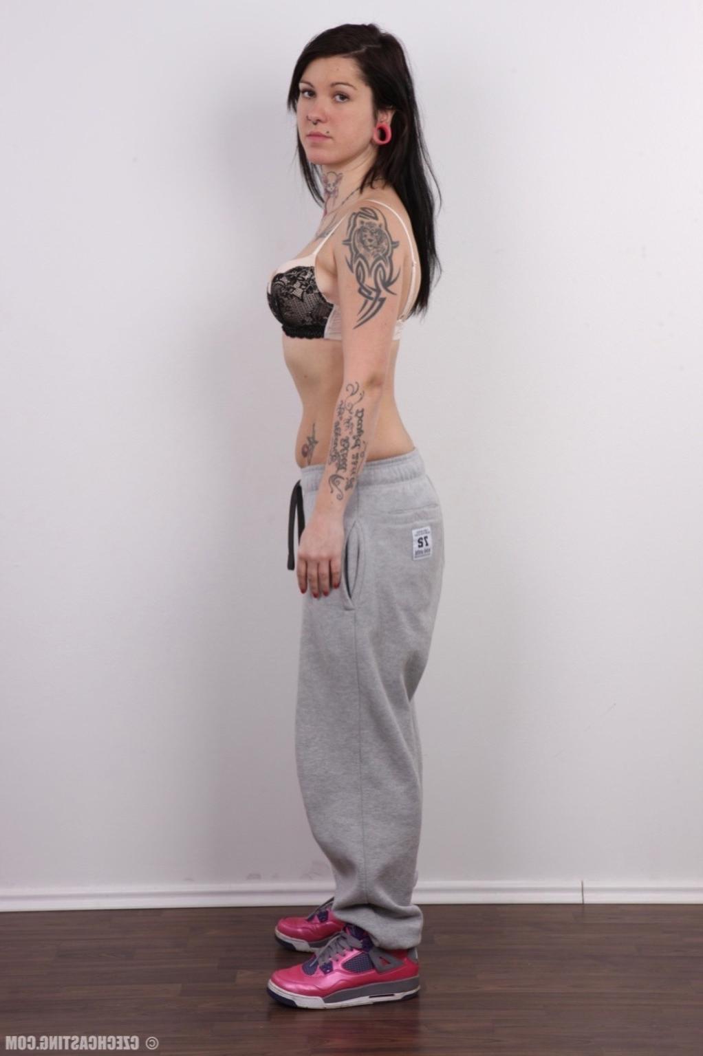 17P Tattooed brunette in casting session