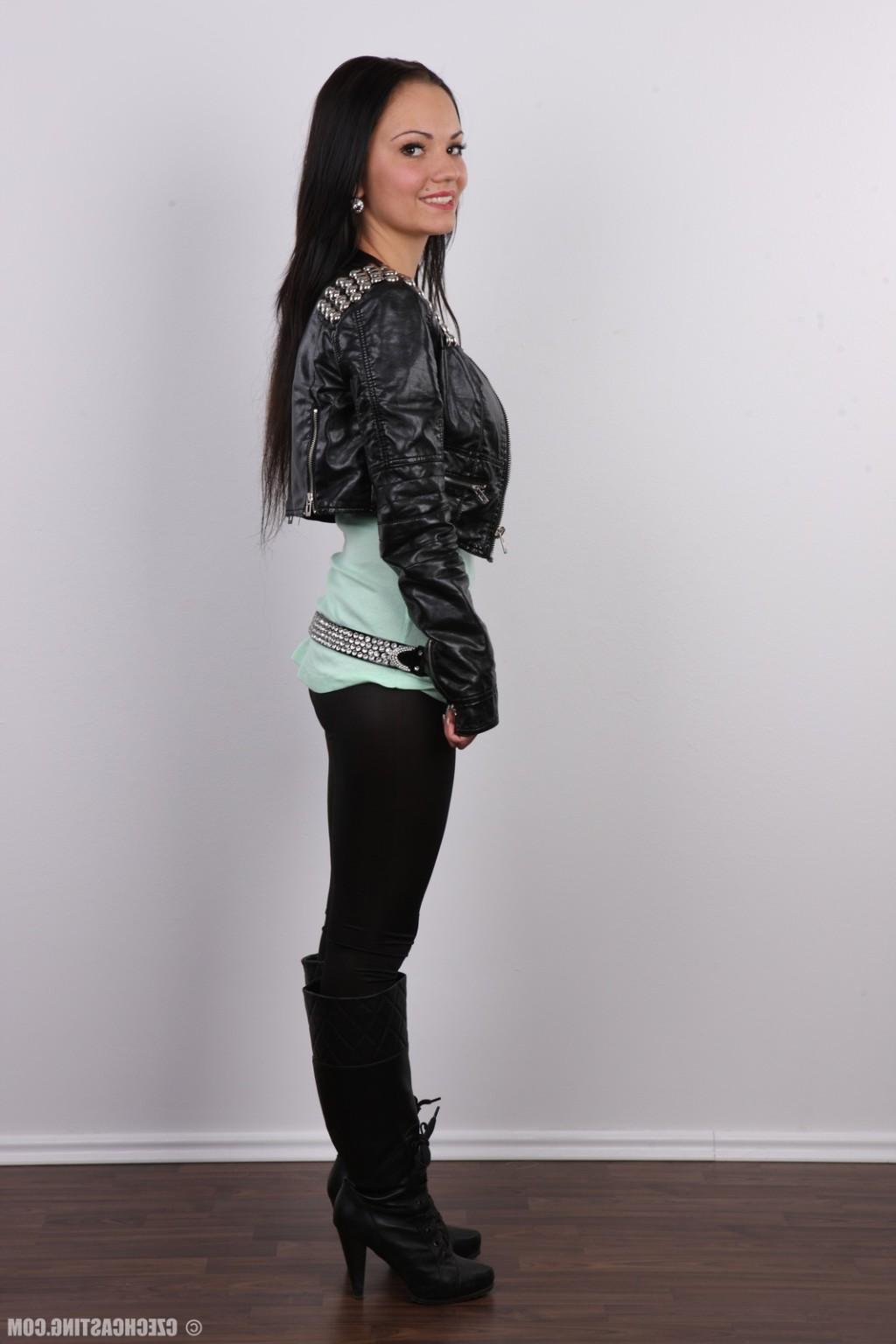 17P Petite brunette in casting session