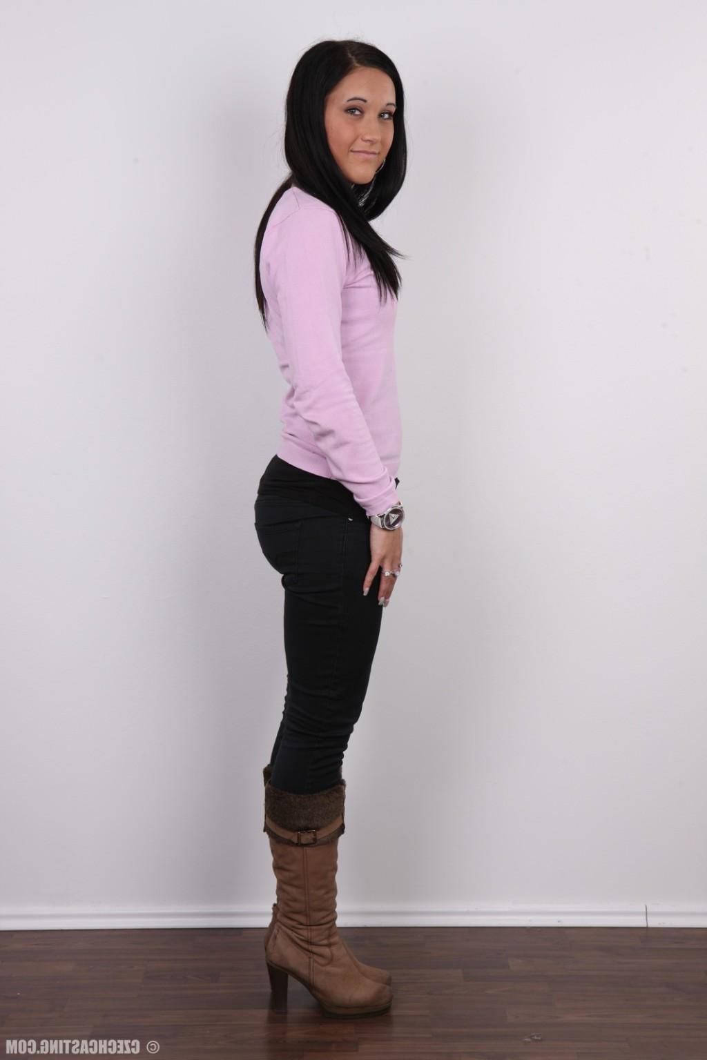 17P Petite brunette teen in casting session