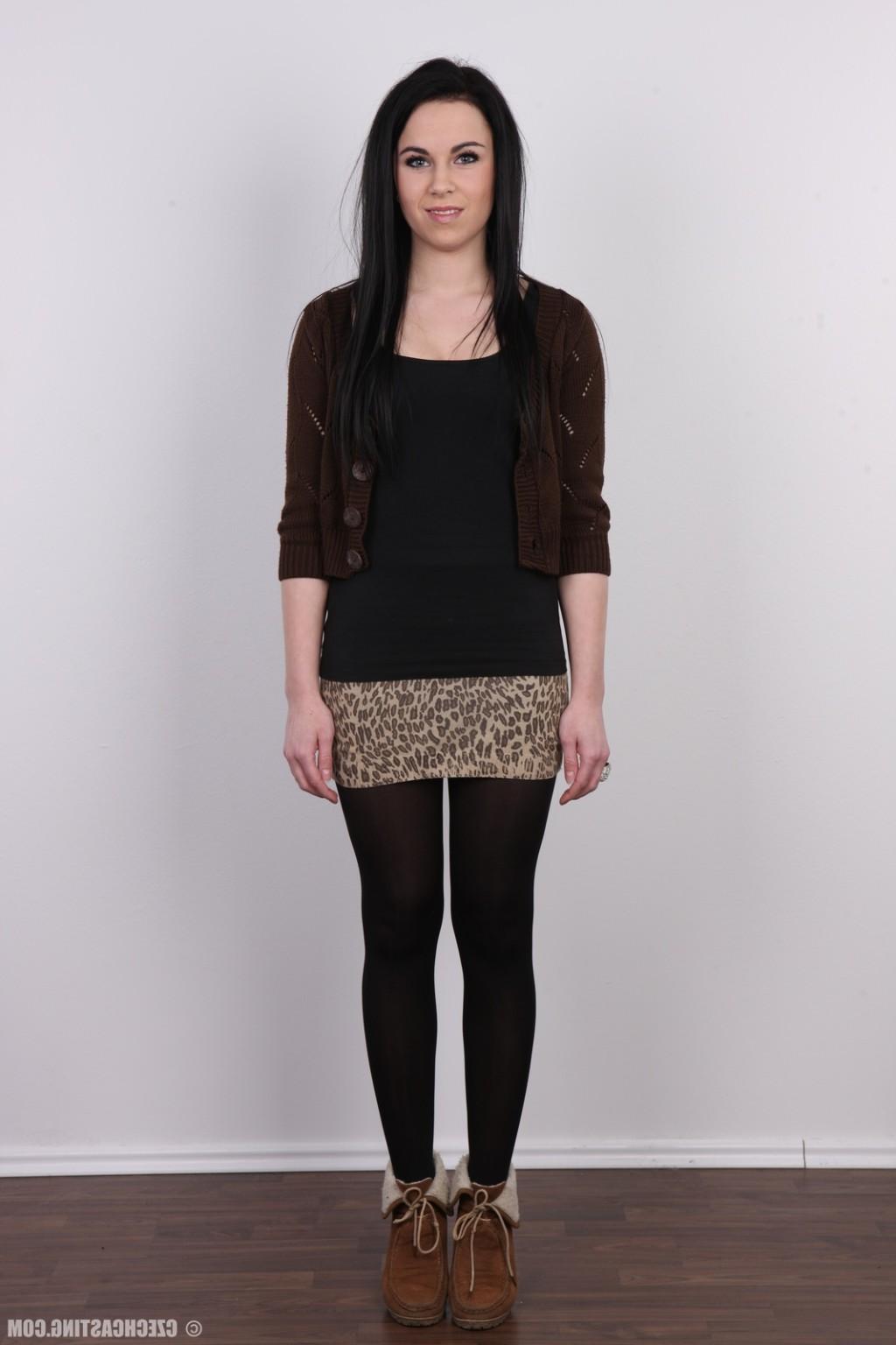 17P Petite brunette casting photos