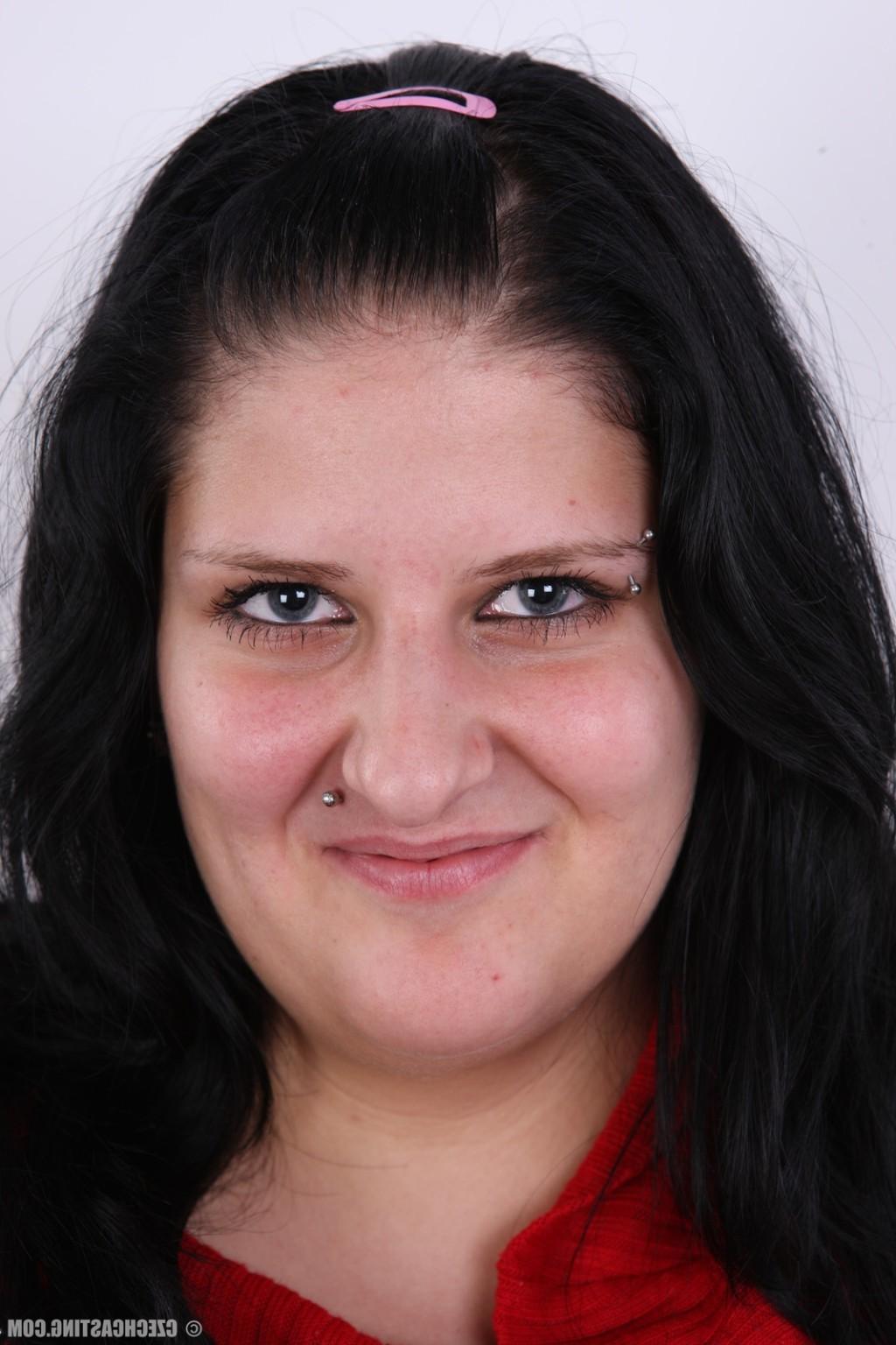 17P Fat brunette poses naked