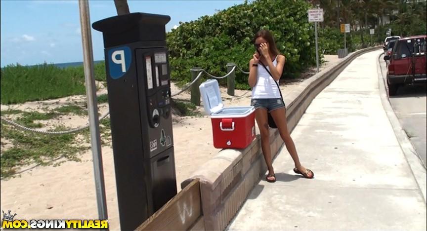 10P Super hot beach bikini teen get nailed hard after sucking a beach dong in these 