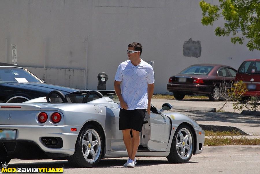 16P Check out this guy use his ferrari to pick up 2 fine ass bikini babes then fuck 