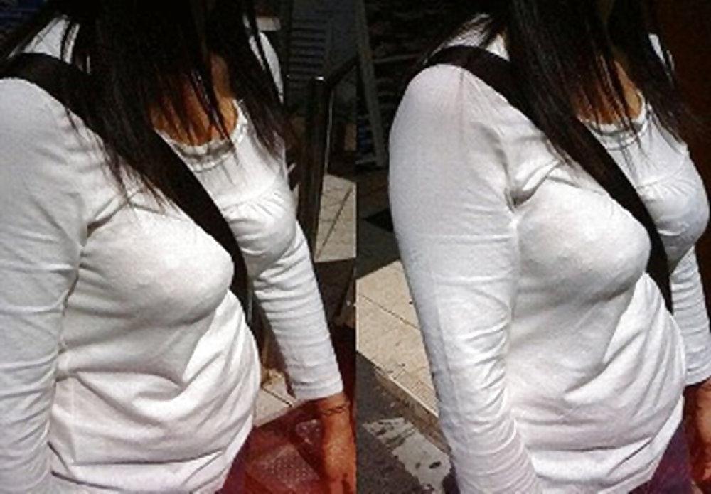 25P Bag strap between breasts