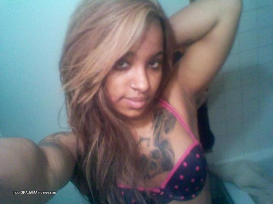 12P Inked and pierced girlfriend selfshooting in her underwear