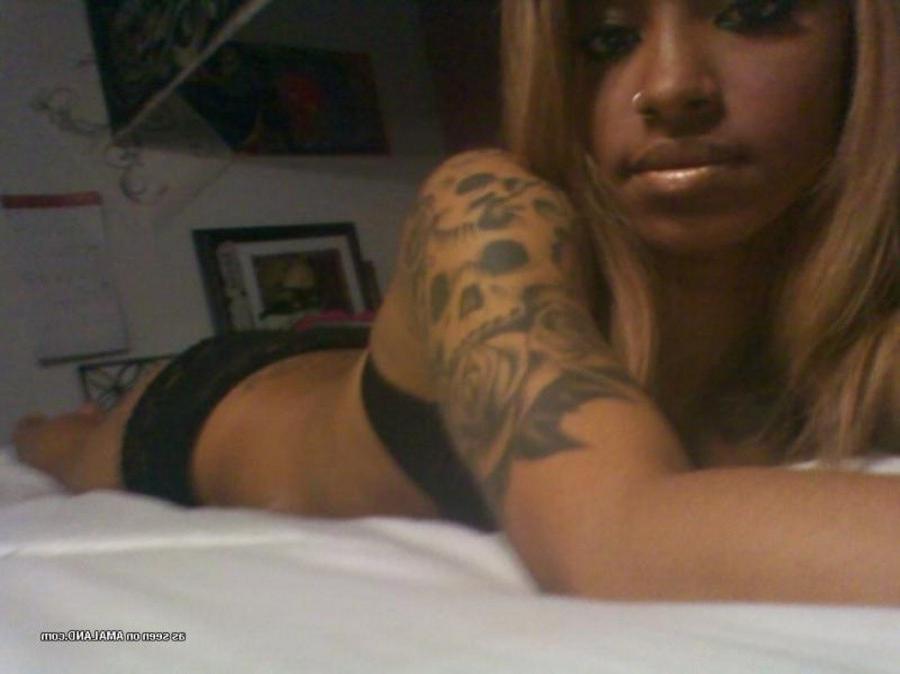 12P Inked and pierced girlfriend selfshooting in her underwear