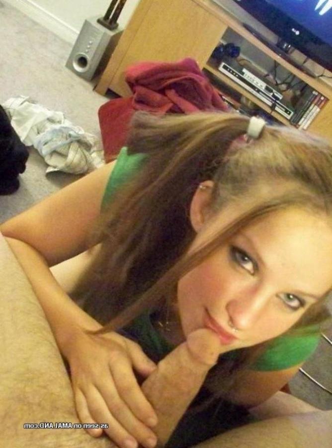 11P Naughty pierced chick sucking and fucking a boner