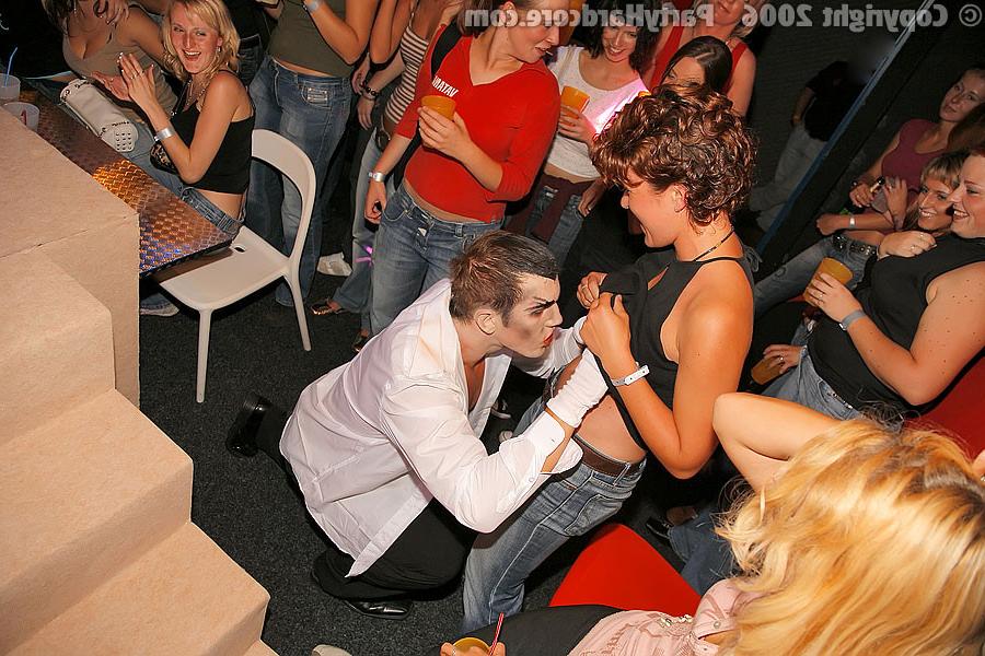 11P Wild party girls clawing at the male strippers