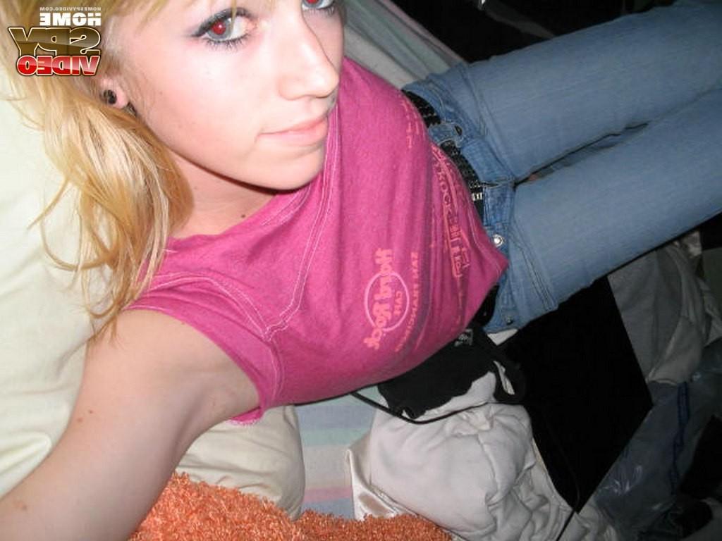 12P Hot close-ups with blonde seductively playing with body