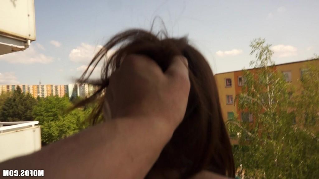 16P Natural big tit czech amateur fucks for money on the balcony