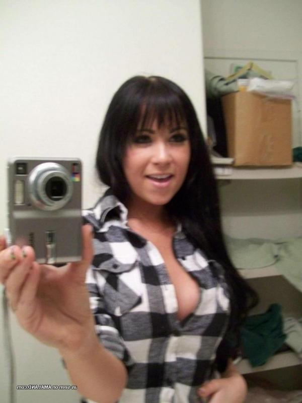 18P Hot busty brunette GF stripping and selfshooting