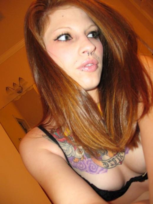 16P Sexy tattooed emo chick