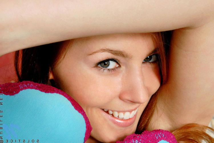 15P Solstice peels off her cool undies pair to show her pink pussy and soft boobs