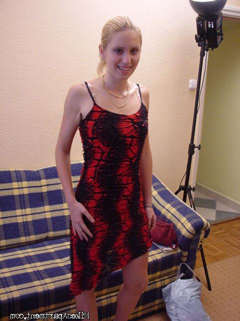 15P Skinny little blonde spreading her pink pussy lips wide