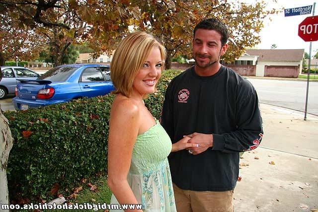 18P Blonde hottie walking down the street gets picked up by Mr Big Dick