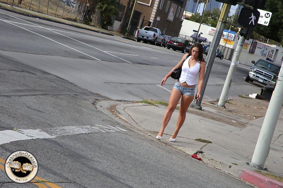 15P Black cock lover Olivia Wilder picked up on a street