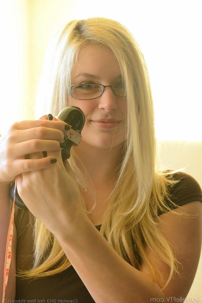 15P Girl in glasses masturbates with anal authority toy