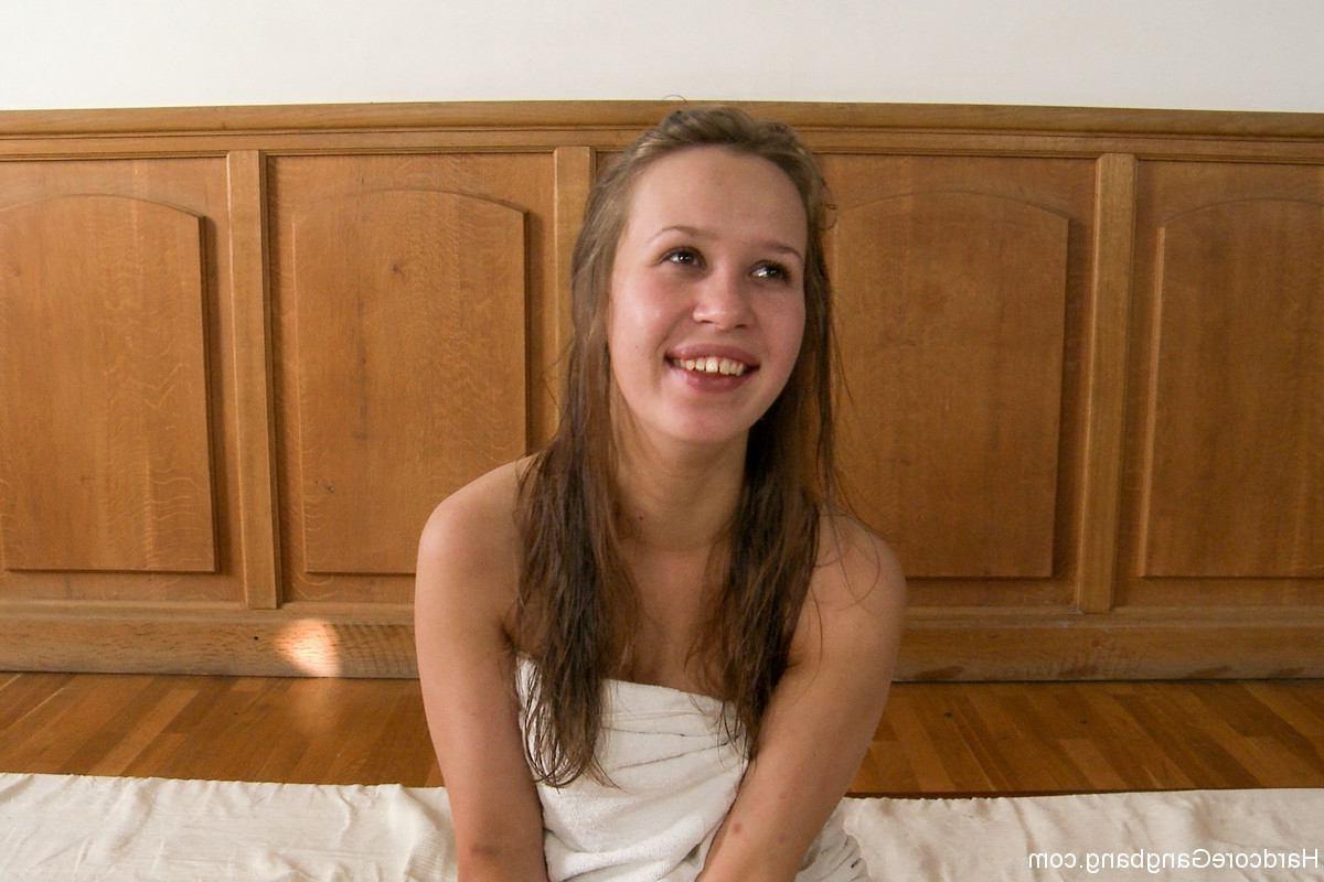 24P Hardcore gangbang with cute russian girl and double anal fucking