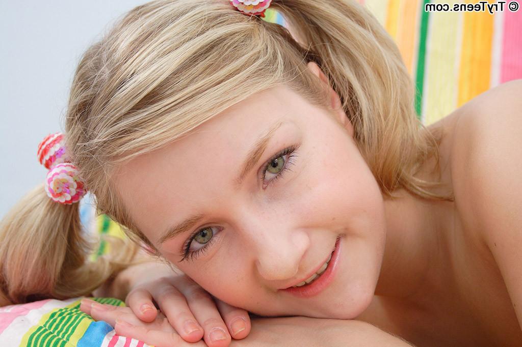 20P Pigtailed blonde teen takes a thick load in her gaping asshole