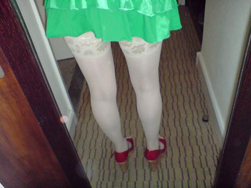 16P White stockings and tights