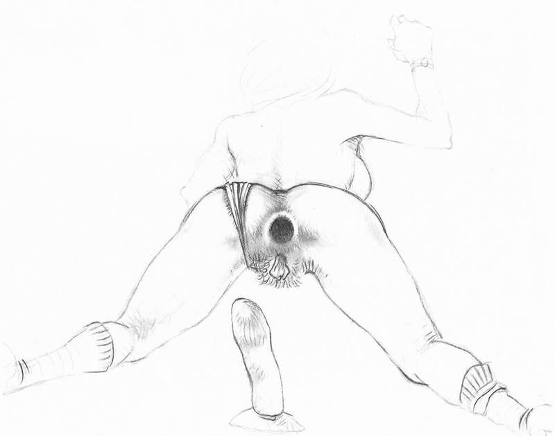 15P bizarre female anal bondage artwork