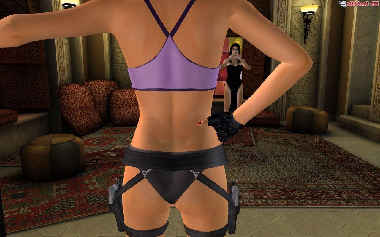 16P 3d babe armed with a strap on dominating a slut