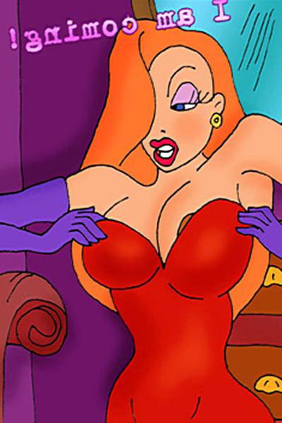 12P Jessica Rabbit takes and slammed with rock strap-on