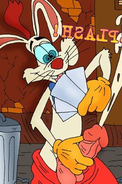 12P Jessica Rabbit takes and slammed with rock strap-on