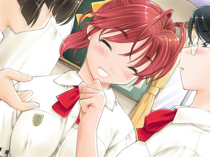 20P The sexiest redhead hentai school with plump big titties