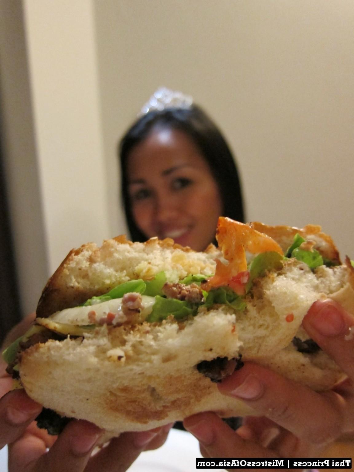 12P Thai Princess eating burger