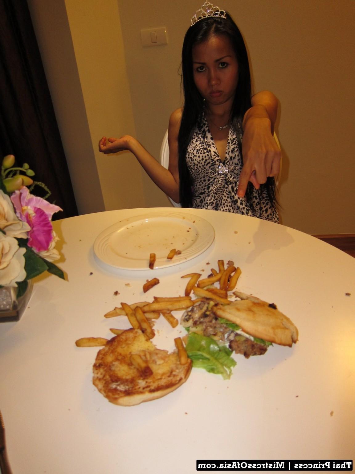 12P Thai Princess eating burger