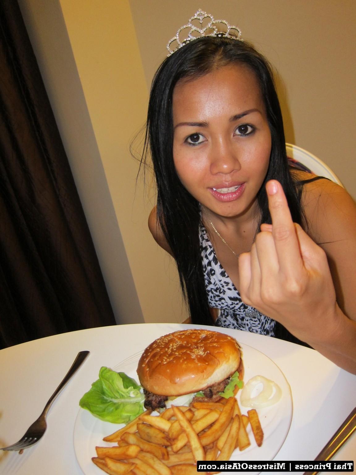 12P Thai Princess eating burger