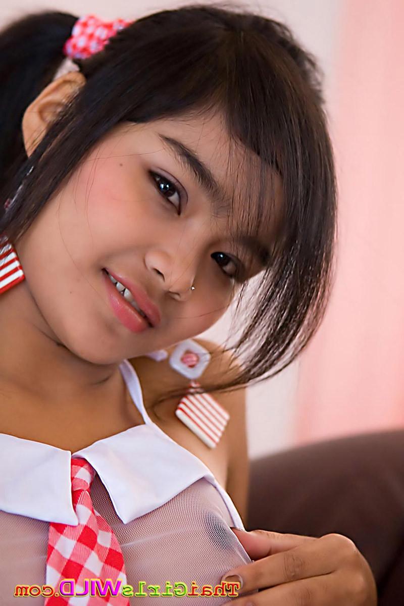 16P Pint sized pigtail Asian strips to get creampied